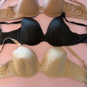 Set of (3)Size-38 DDD like new Natori Pure Luxe Custom Coverage underwire Bras